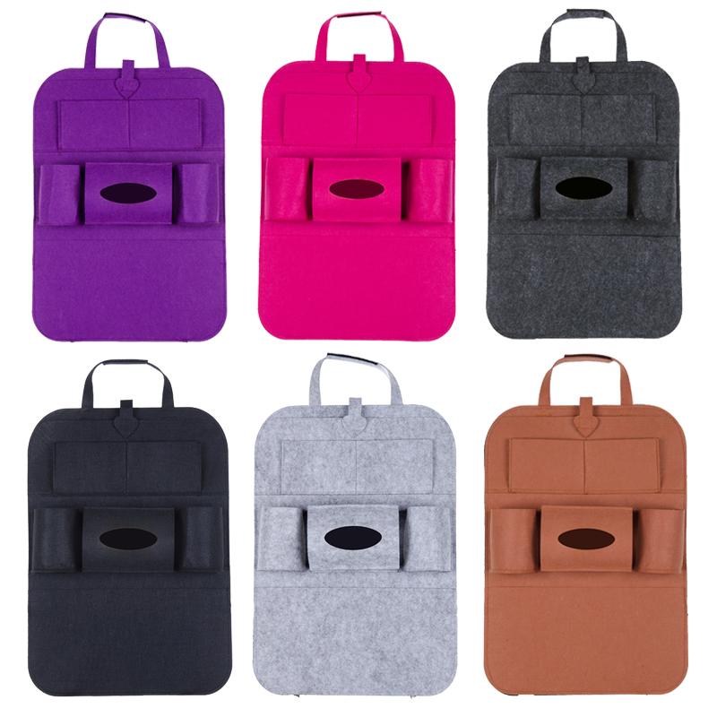 Сумка-органайзер для хранения на спинку сиденья автомобиля, 6 карманов, подвесная сумка, органайзер для хранения из эластичного войлока в багажник автомобиля, аксессуары для интерьера автомобиля