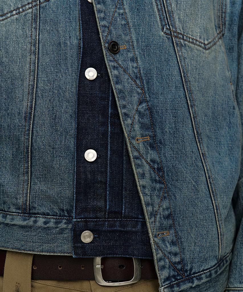 Adsb Andersson Bell Unisex Asymmetric Layered Denim Jacket Awa747U(Blue)
