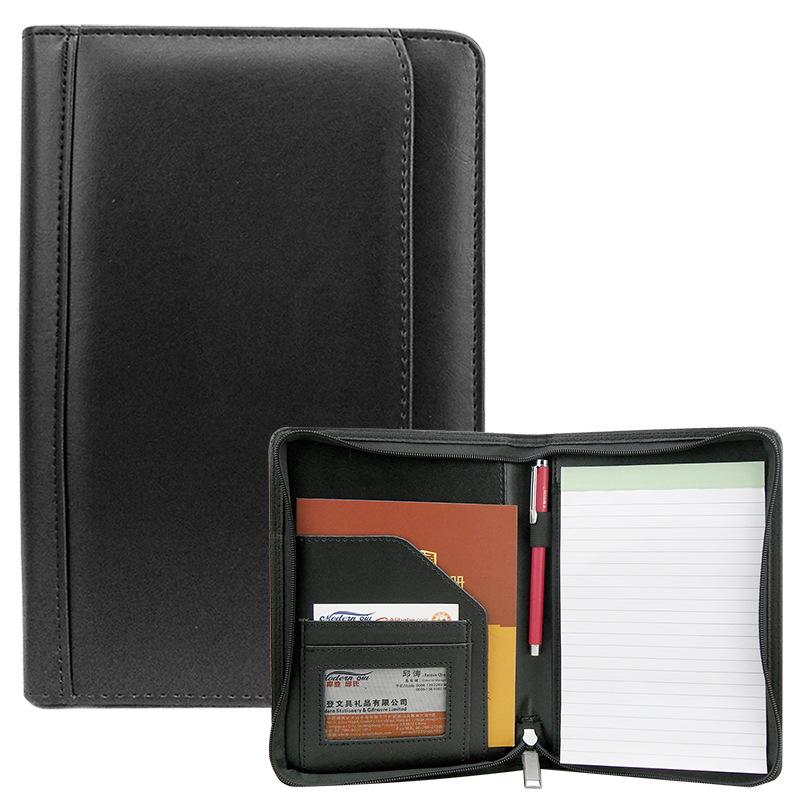 Современная многофункциональная PU бизнес-папка формата А5 на молнии, с калькулятором и зажимом для документов менеджера по продажам, готовая к нанесению логотипа