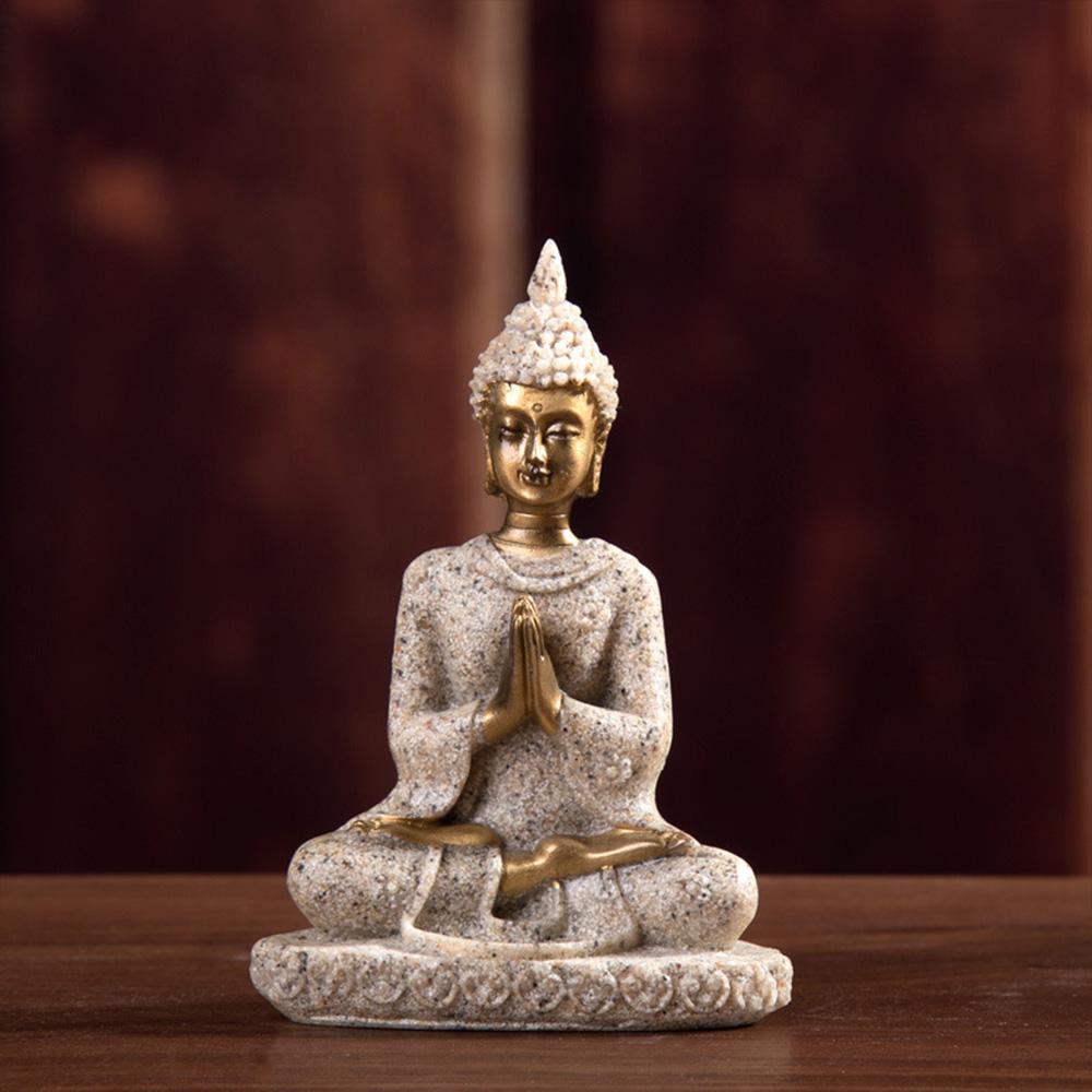 Thailand Buddha Statue Sculpture Table Art Home Room Decoration Suitable for Office Wine Cooler Decor