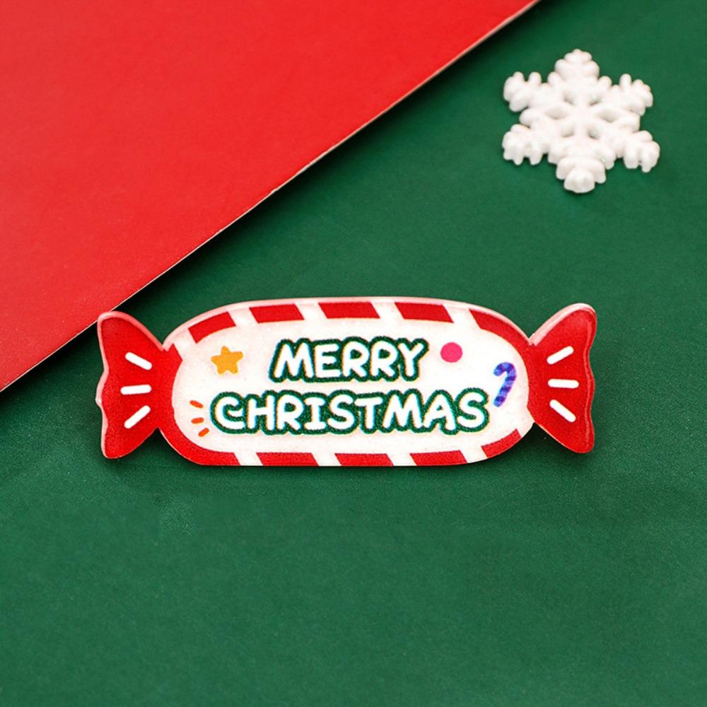 Мультяшная акриловая заколка для волос Рождественская заколка для волос Кавали Снеговик Боковая заколка Вечеринка