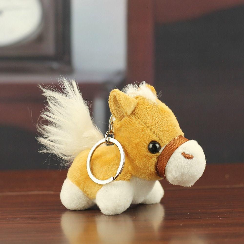 Mascot Dolls Stuffed Animal Keyring Creative Plush Horse Doll Pendant Festive Decor
