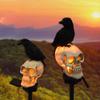 Solar Resin Halloween Crow Skull Ghost Horror Grimace Light Outdoor IP65 LED Light Balcony Holiday Party Lawn Lamp Garden Decor