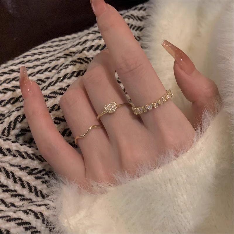 Luxury Zircon Sparkling Diamond Spirit Serpentine Ring Silver Open Ring High Quality Texture Simple and Versatile Trendy Cool Handmade for Women