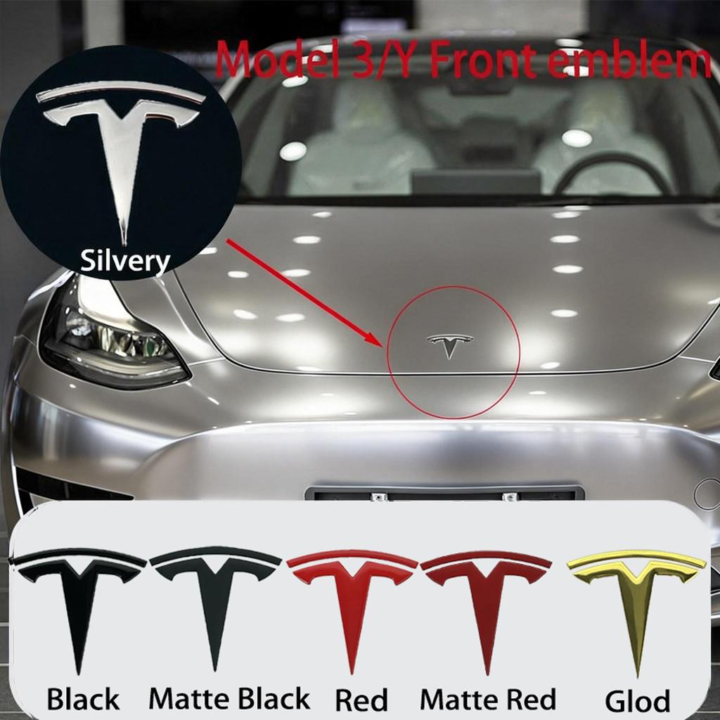 100% Оригинальный металлический логотип-эмблема Tesla Model 3/Y - Комплект для замены на передний или задний багажник, Декоративные элементы кузова, Аксессуар для автомобиля