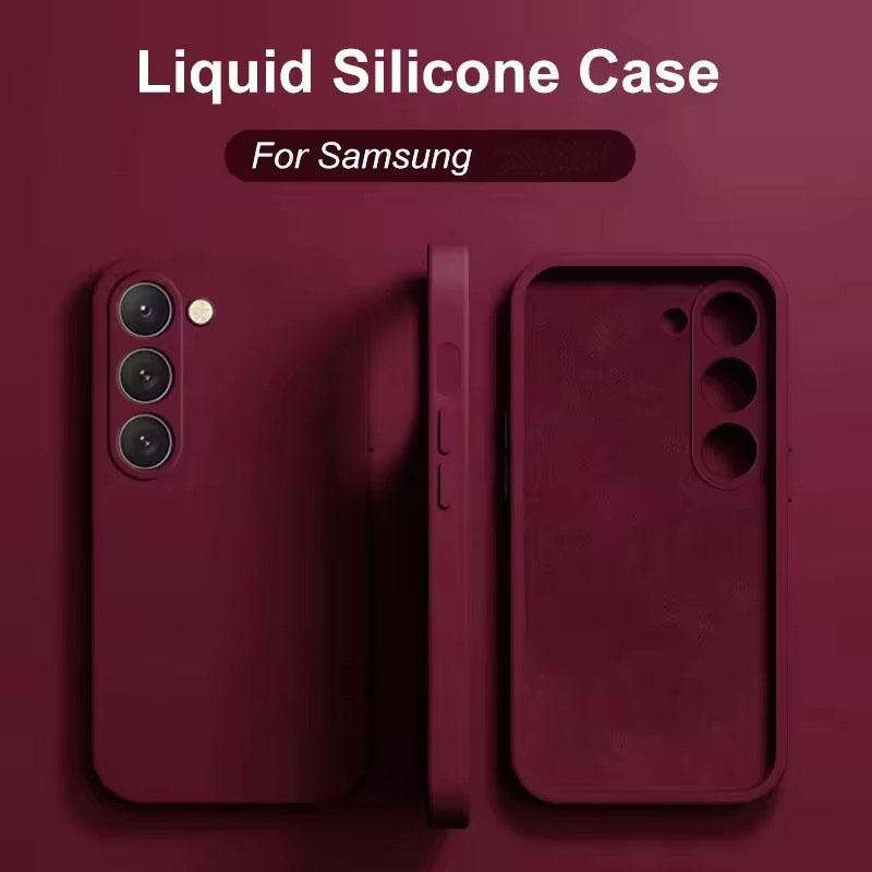Чехол S25 S24Plus, жидкий силиконовый чехол для телефона Samsung Galaxy S23 S 23 S22 Ultra S24 FE S25 + Plus, мягкий чехол