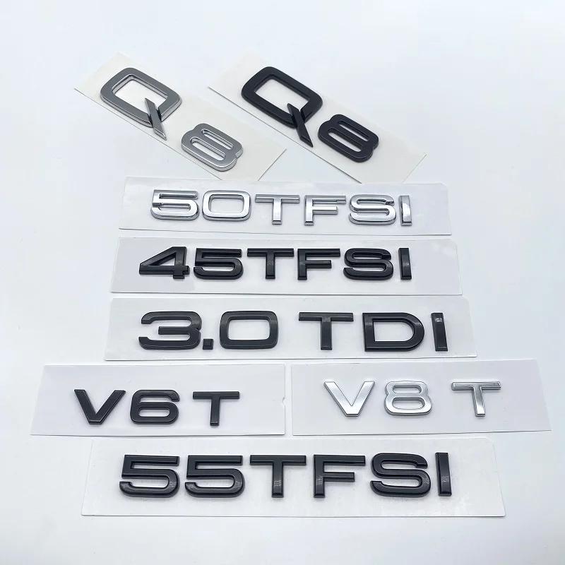 2026 ABS Letters Numbers Emblem for 4YTFG Q8 SQ8 45TFSI 55TFSI Quattro Sline V6T V8T Car Front Side Trunk Badge Nameplate Logo Sticker