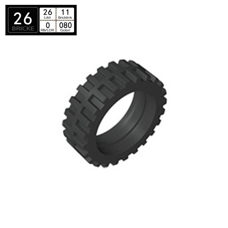 BRICKE 56898 Building Block Tire 43.2mmx14mm, Compatible with LEGO MOC Bricks