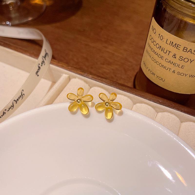 Модные акриловые серьги с маленькими цветами для женщин и студенток