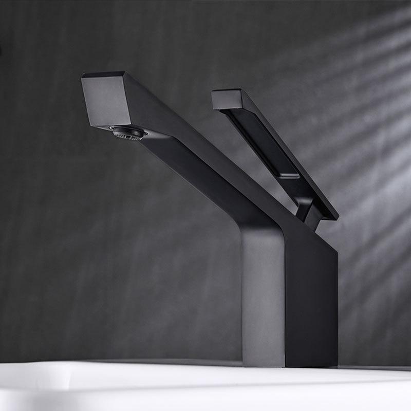 Gun Gray Hot and Cold Wash Basin Faucet Brass Creative Countertop Wash Sink Tap Deck Mounted Single Hole Tap Household