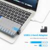 Набор из 2 шт. USB C Male на Female Г-образный адаптер 10 Гбит/с Высокоскоростная передача данных Преобразователь зарядки для ноутбука телефона 3