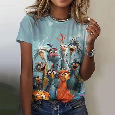 2025 Animal Fun Chicken 3d футболка модная футболка с круглым вырезом женская одежда женские футболки Harajuku повседневные с коротким рукавом