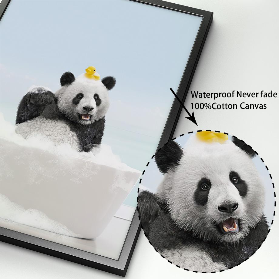 Животное в ванне Лев Тигр Лама настенная живопись на холсте туалет причудливые постеры и принты настенные панно Забавный декор для ванной комнаты