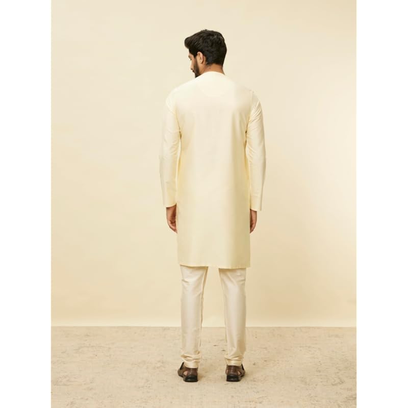 Мужская хлопковая курточка Manyavar (MK50102-303-M_Кремовый_38)