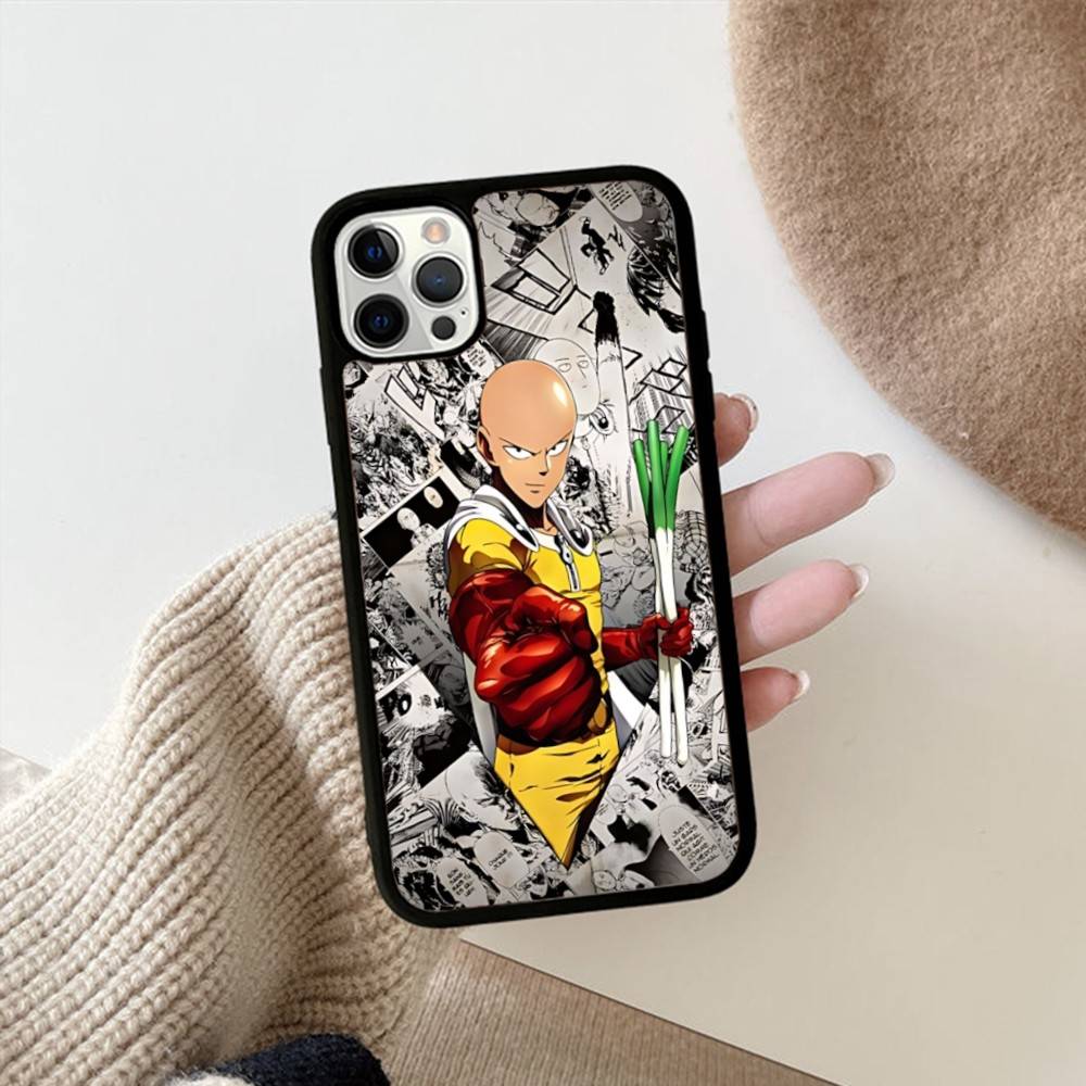 Аниме Японский Классический ONE P-PUNCH-MANS Чехол для Телефона Для IPhone 17 16 Pro Max 11 12 13 14 15 Жесткий ПК+ТПУ Подставка Задняя Крышка