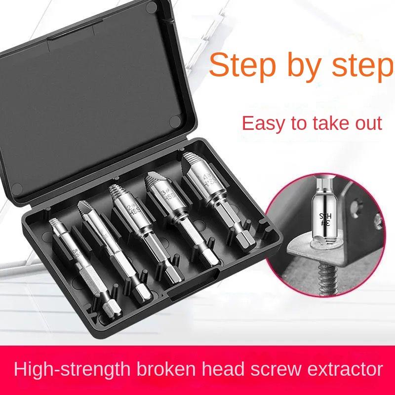 Screw Extractor, Universal Cutting Head Screw Tools, Slippery Screw Removal Broken Wire Extractor.