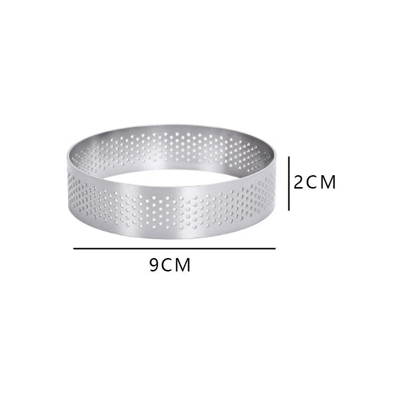 Circular Tart Ring Stainless Steel Tartlet Mold Perforated Fruit Pie Quiche Cake Mousse Mold Kitchen Pastry Baking Mold