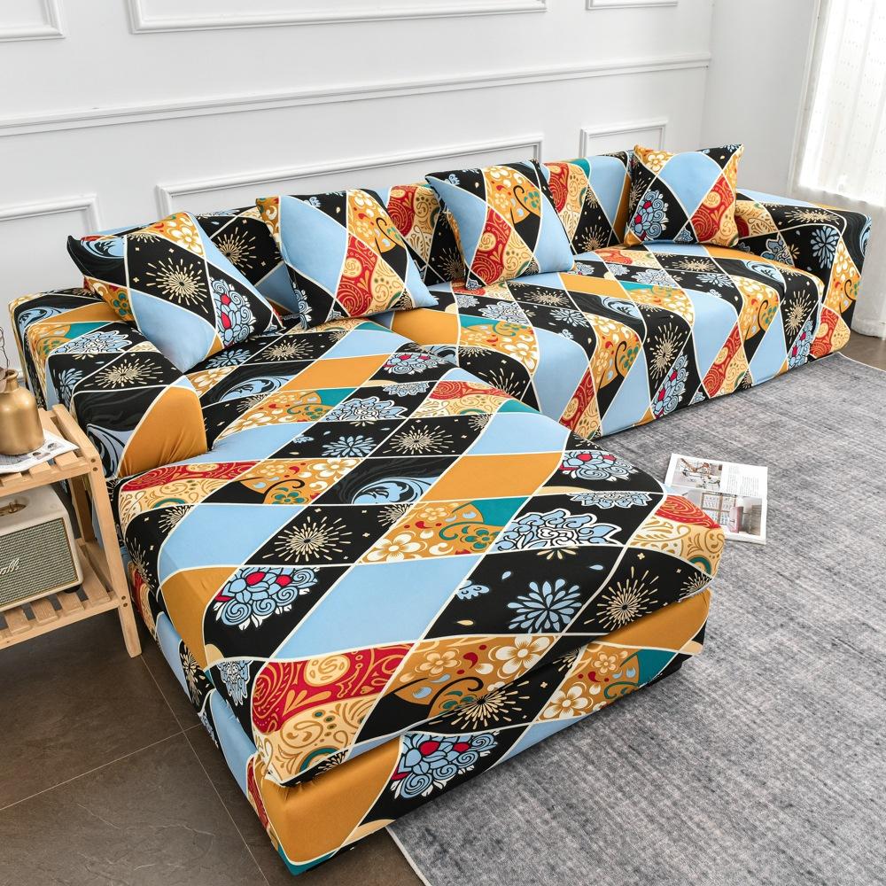 Four Seasons Printed Sofa Cover All Inclusive Elastic Sofa Dust Cover Single Double Three Or Four Anti Slip Tight Bag Seat Cushion