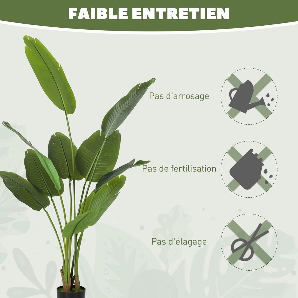 Indoor artificial plant 160 cm, artificial tree with plastic pot and flocked soil, green