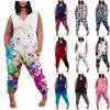 (Куниде) Женский повседневный комбинезон больших размеров без рукавов с градиентом тай-дай и карманами