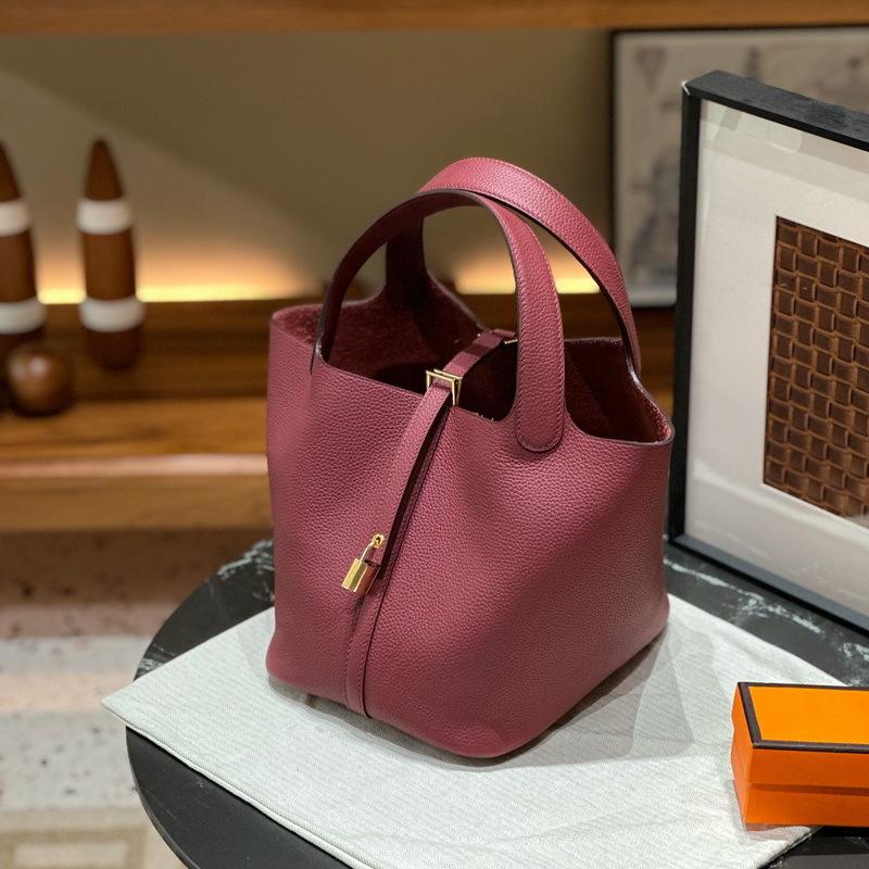Новая женская сумка из натуральной кожи, кожа TOGO, кожа 1822 см, корзина для овощей, ручная сумка-ведро, Cross Border