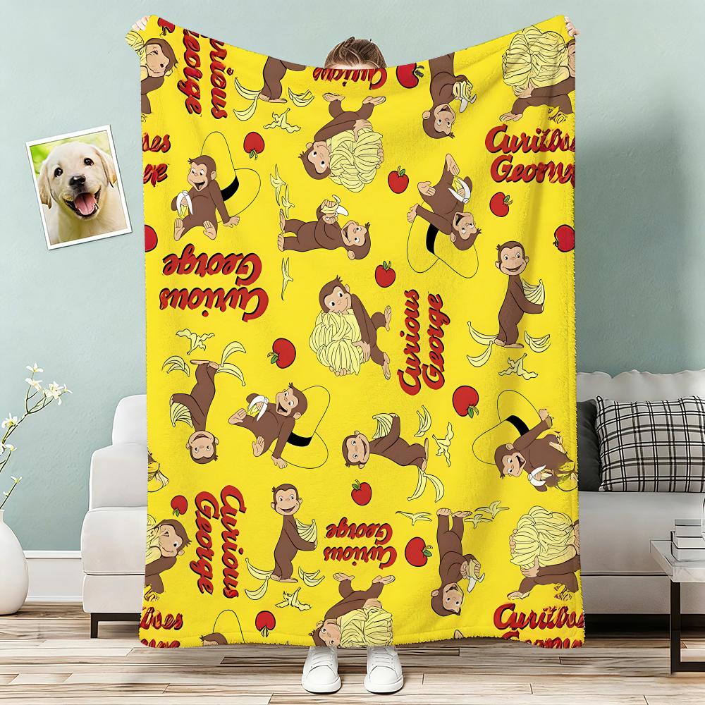 Curious George Throw Lightweight g Flannel Blanket Soft Skinfriendly for Summer Cooling