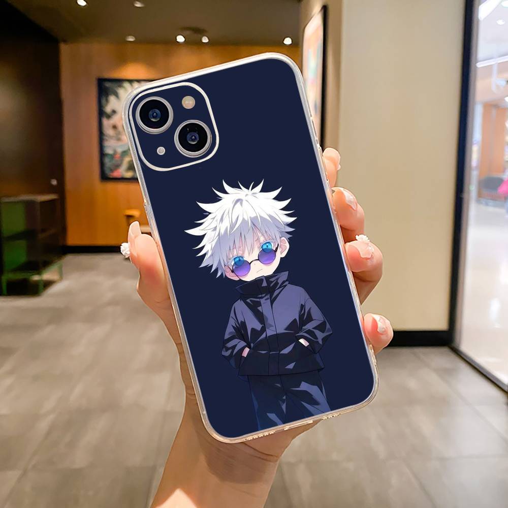 Популярные Аниме Персонажи S-Сатору Годжо Чехол для Телефона Для iPhone17,16,15,14,13,12,11 ,Pro Max,16/15/14 Plus Прозрачная Крышка