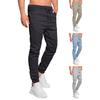 Мужские спортивные брюки с карманами, однотонные спортивные брюки с резинкой на щиколотке, брюки с эластичной резинкой на талии