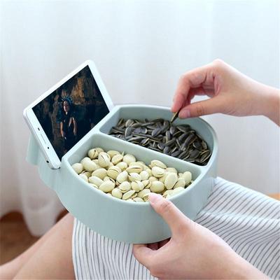 Тарелки для еды Креативная форма Миска для ленивых закусок Пластиковая двухслойная коробка для хранения закусок Чаша Ленивая тарелка с фруктами Чаша Артефактная тарелка