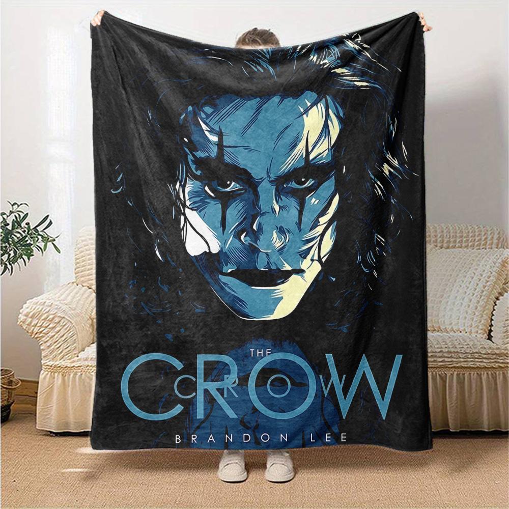 1pc Crow Brandon Lee Throw Blanket Soft Flannel, Cozy All Season Polyester Perfect for Home, Office