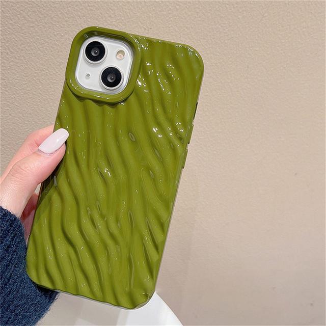 Эстетический корейский глянцевый чехол для телефона с водной рябью для Iphone 14 13 12 11 Pro Max, милый однотонный складной противоударный мягкий чехол на заднюю панель Funda