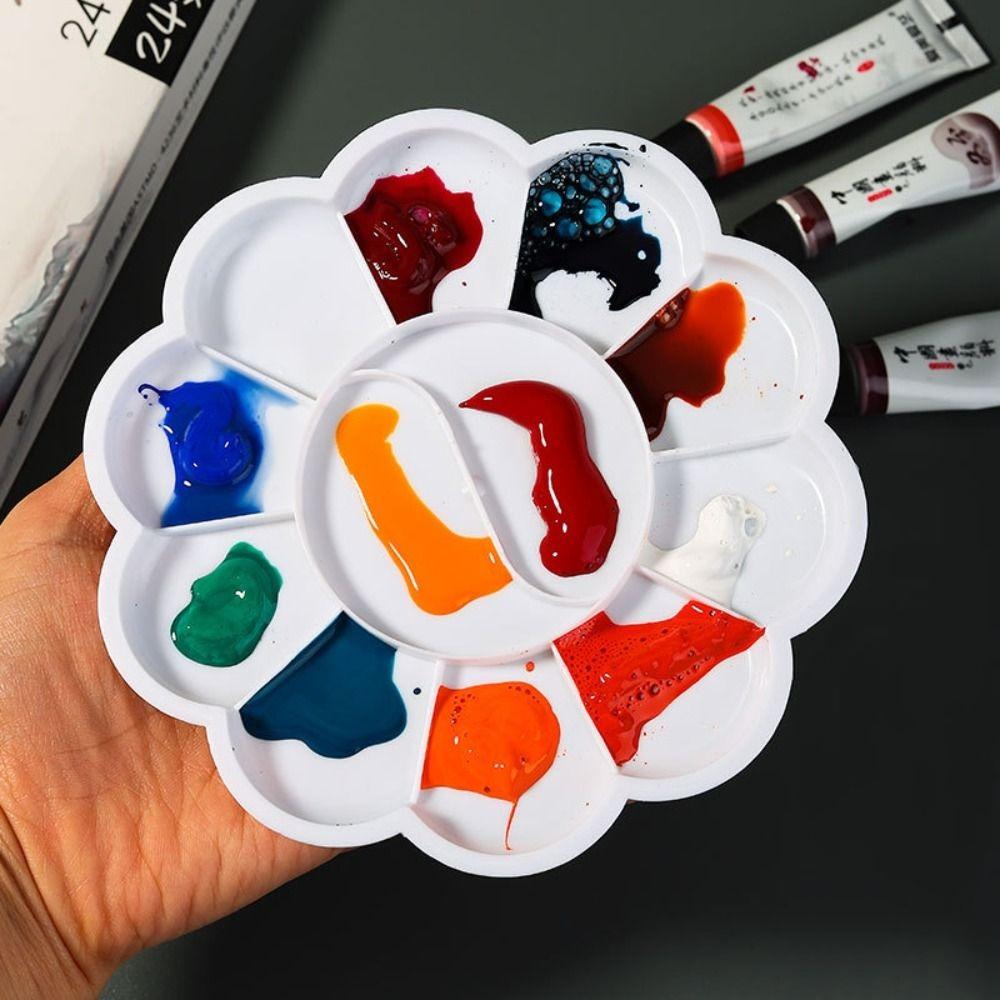 Plastic Art Pigment Tray White Painting Palettes Pigment Box Oil Watercolor Palette Art Supply