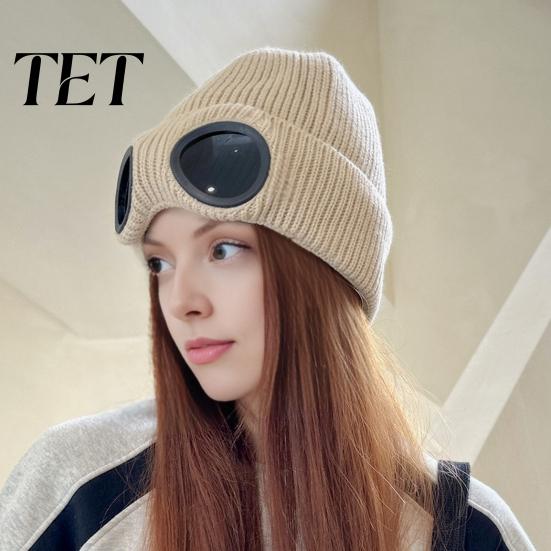Wind Proof Ski Hat Winter Knit with Goggles, Unisex Warm Detachable Outdoor Commuting Face Guard, Cold Weather Windproof Skull Cap for Skiing,