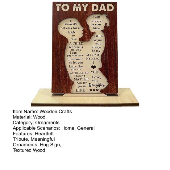 Daughter To Dad Wood Hug Sign Meaningful Ornaments Thank You Dad Plaque