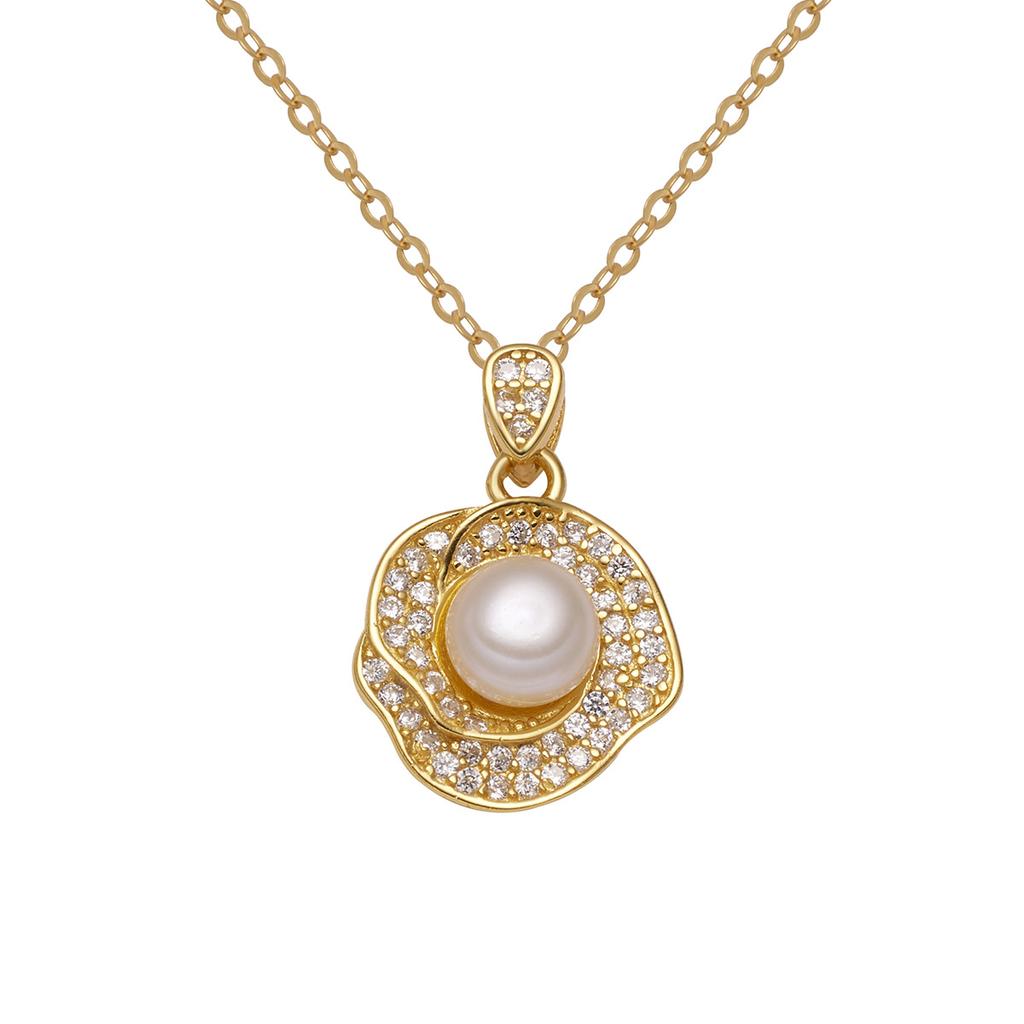 Ожерелье из жемчуга камелии из стерлингового серебра S925, женская мода, легкая, роскошная, с розой, ключичная цепочка в стиле ретро, высокое чувство