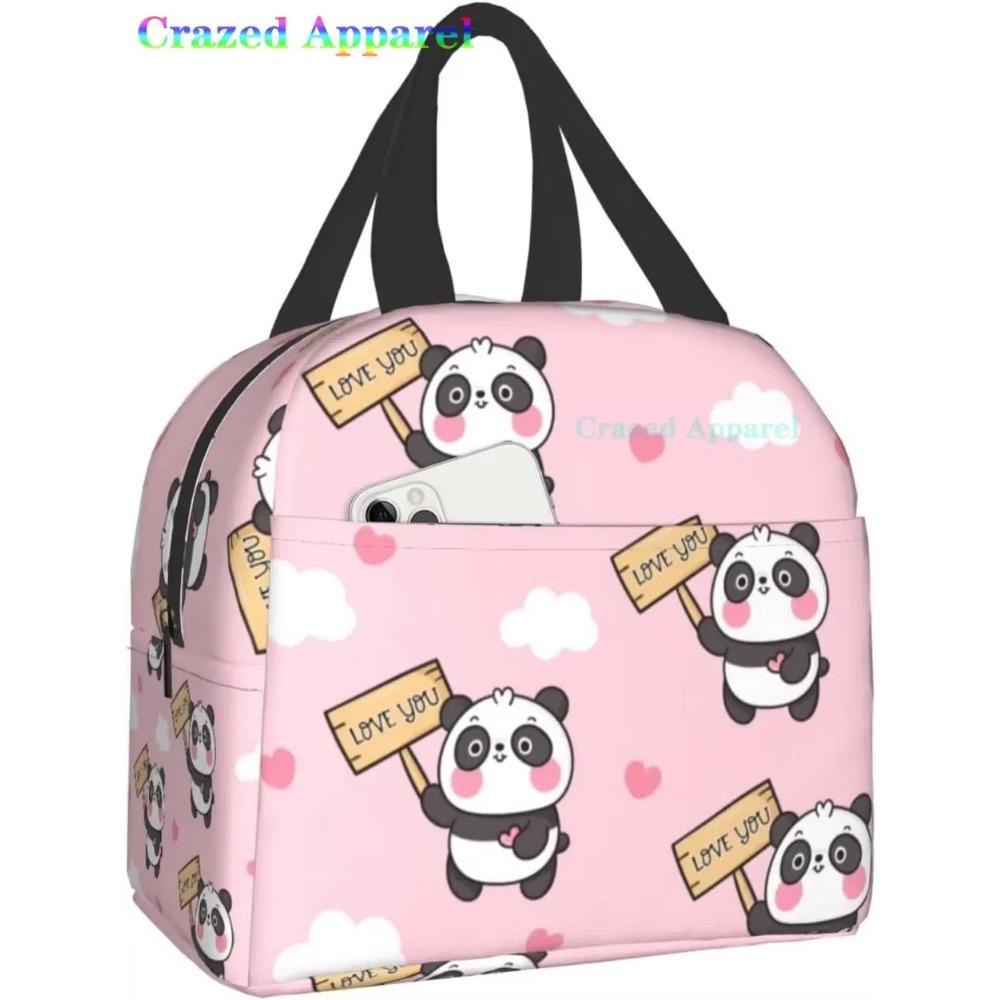 Милая розовая панда термобокс для ланча Bento Kawaii сумки для ланча Маленькие контейнеры для закусок Сумка-ланчбокс Изолированный пакет со льдом