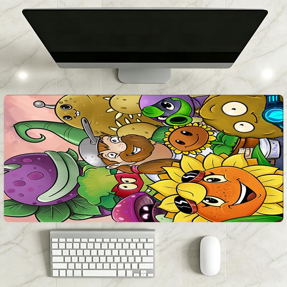 Plants Vs. Zombies Large Mouse Pad Desk Mat Computer Desk Keyboard Mat Non-Slip Rubber Bottom Computer Decor Item Office Use