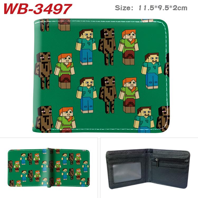 Virtual World Game Peripheral Wallet Cartoon Print Short Fold Card Holder Unisex 1pcs