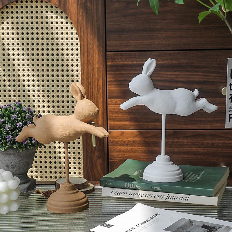 Nordic Wooden Rabbit Figurine - Home Décor for Wine & TV Cabinets, Entryway Gift