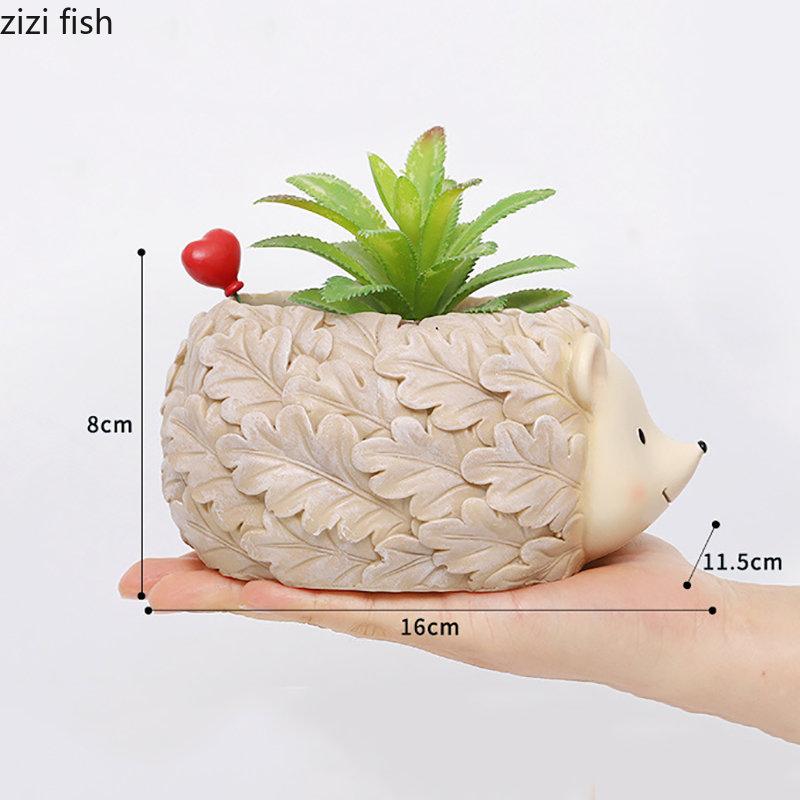 Суккулентные горшки для растений в форме мультяшных животных из смолы, цветочные горшки, украшения для балкона, домашний рабочий стол, горшок для цветов, аксессуары для растений