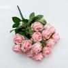15 головок Искусственные шелковые розы Свадебный букет для дома Свадебная цветочная композиция Садовые искусственные цветы DIY Подарочный декор