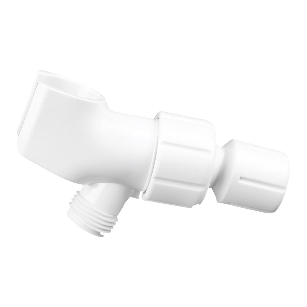 Universal White Shower Diverter Adjustable HandHeld Shower Bracket Adapter Bathroom Accessory