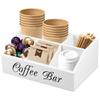 Деревянная подставка для кофе, органайзер для кофейного бара, 5 отделений, аксессуары для кофейного бара, винтажная станция для хранения кофе, держатель для кофейных капсул