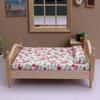 1/12 Scale Doll House Mini Double Bed Model Pretend Accessories for Kids Children