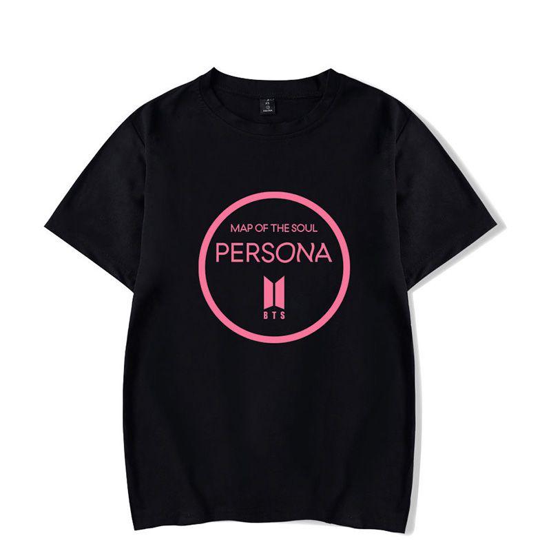 Футболка Map Of The Soul Persona Bts Унисекс Повседневная из Смеси Хлопка с Ярким Графическим Дизайном