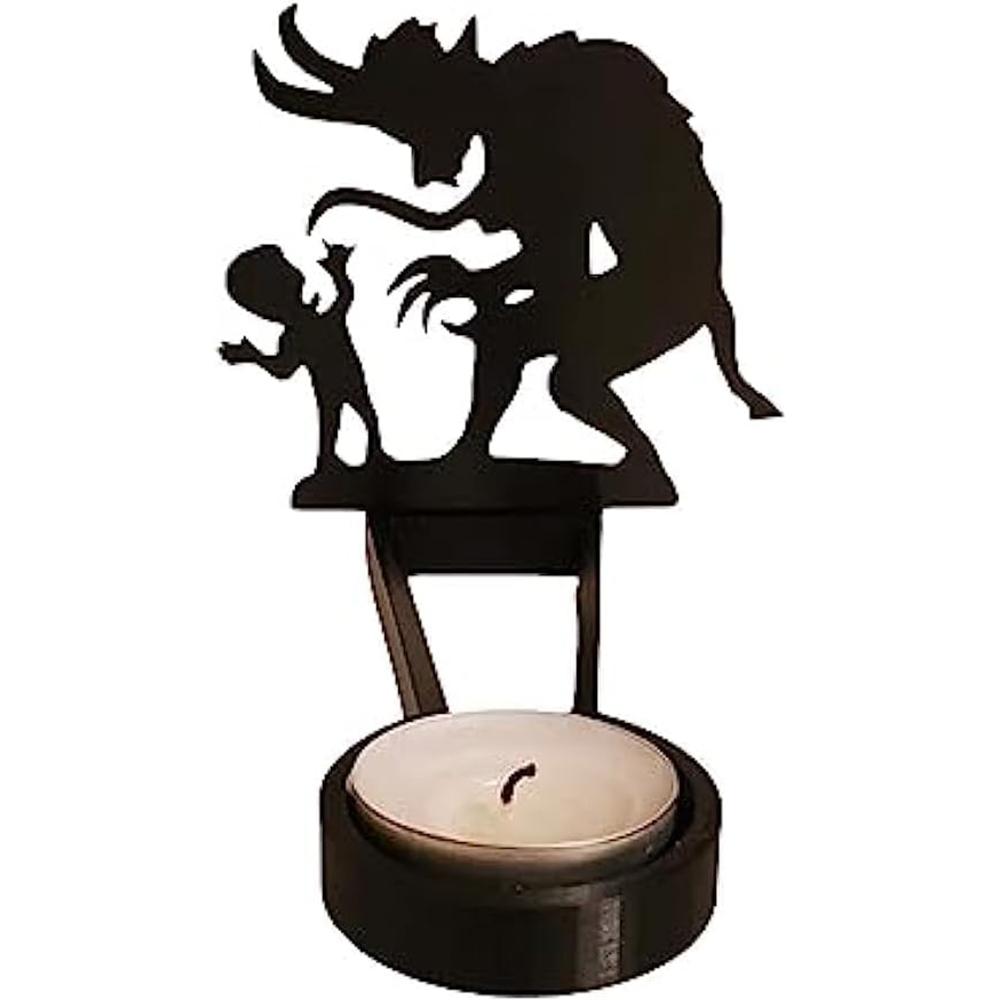 Винтажный стиль Хэллоуин Смешная тень Подставка Подсвечник Настольный декор KTY