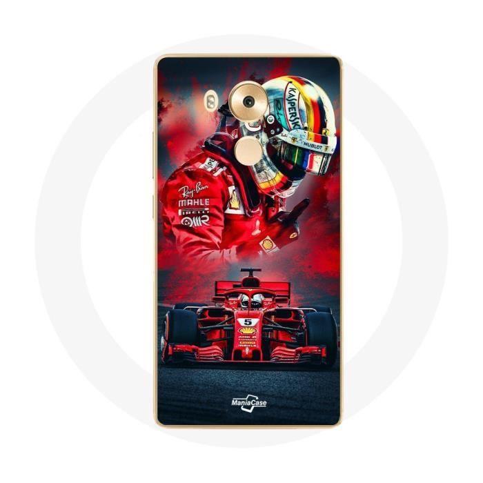 Coque pour Huawei Mate 8 Formule 1 Sebastian Vettel Pilote F1 Rouge