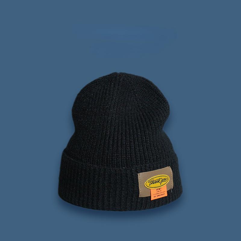 Чисто цветная шерстяная повседневная хип-хоп шапка шапка бини универсальная вязаная шапка мужская и женская индивидуальная модная парная шапка