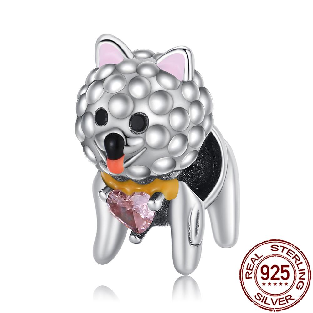 New Charms 925 Silver Cat Dog Flamingo Chameleon Axolotl Animal Beads Fit Bracelet Necklace Women DIY Jewelry