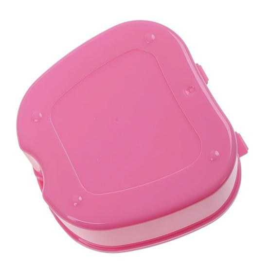 Кейс для зубных протезов с местом для зубной щетки, Коробка-ванночка для зубных протезов с ситечком, Контейнер-держатель для невидимых брекетов, ретейнеров, капп, выравнивателей